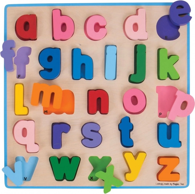 Holzpuzzle mit Alphabet – Kleinbuchstaben BIGJIGS BABY