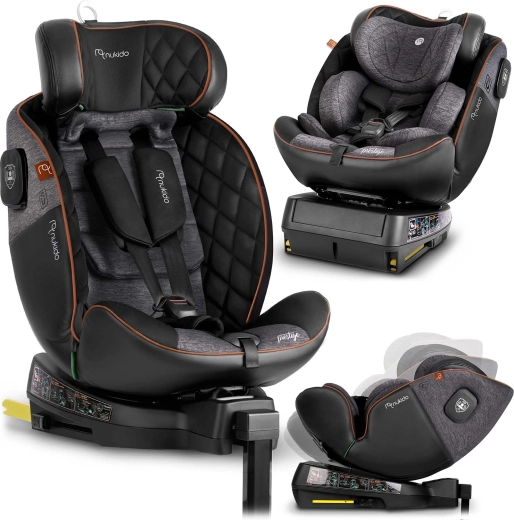 Autokindersitz Nukido Prestige Line drehbar 0–36 kg i-Size ISOFIX schwarz-grau