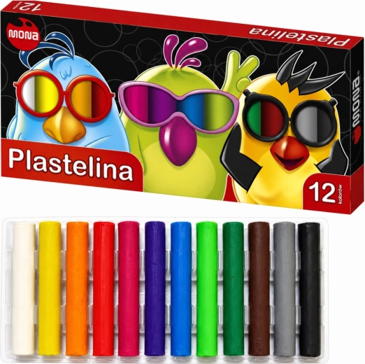 Schul-Plastilin Mona 12 Farben