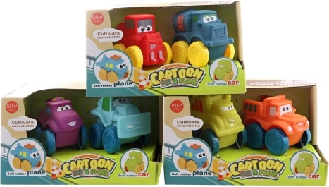 Baby-Autos 2 Stk. – weiche Kunststoffautos für Kinder