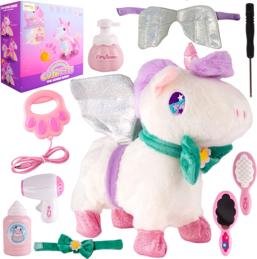 Plüsch-Einhorn mit Zubehör, batteriebetrieben