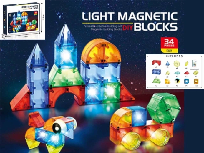 Leuchtendes magnetisches Konstruktionsset, 32 Teile