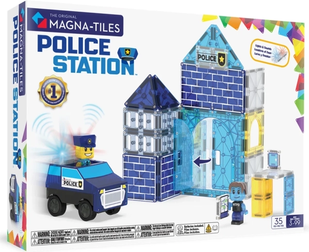 Magna-Tiles Magnetische Bausteine Polizeistation (35 Teile)