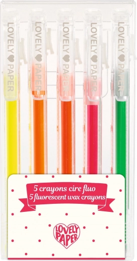 Neonfarbene Wachsmalstifte DJECO 5 Stk.