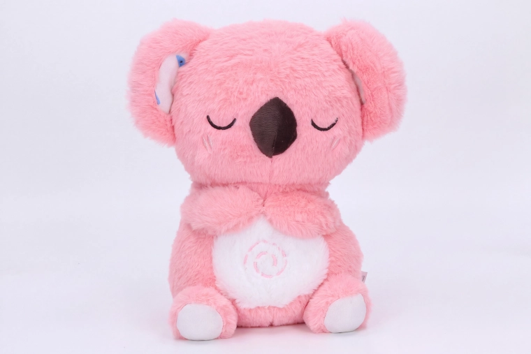 Atmender Plüsch-Koala mit Effekten, rosa, 27 cm