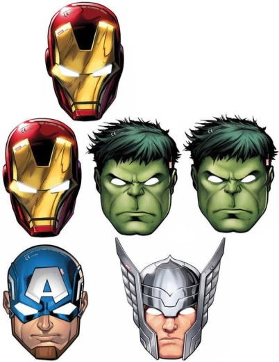 Marvel Avengers Papiermasken 6 Stk.