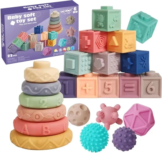 Woopie sensorische Bausteine 23 Stk. mit Ringen und Bällen