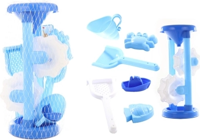 Blaue Kinder-Sand- und Wassermühle mit Förmchen
