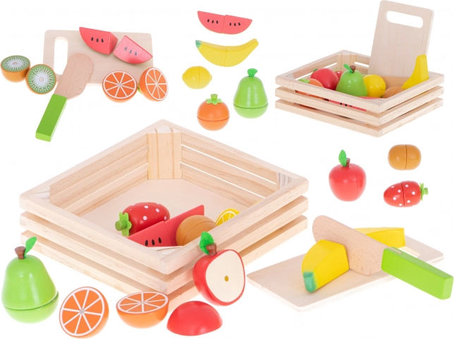 Magnetische Holzfrüchte zum Schneiden mit Zubehör in einer Kiste