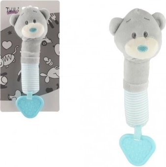 Plüsch-Quietschspielzeug und Beißring Bär 22 cm