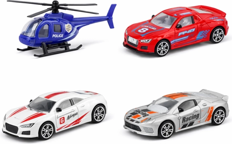 Autos und Hubschrauber im Set