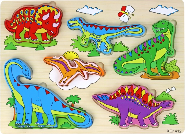 Holz 3D Puzzle für Kinder Logikspiel Dinosaurier