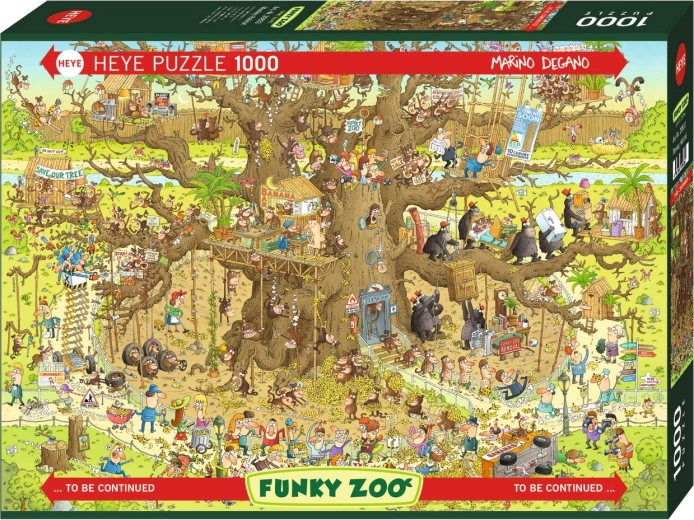 Puzzle HEYE Verrückter ZOO: Affengehege, 1000 Teile