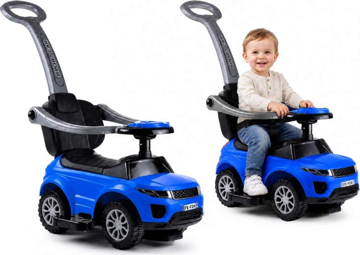 Kinder-Rutschauto SPORT CAR mit Schiebestange, blau