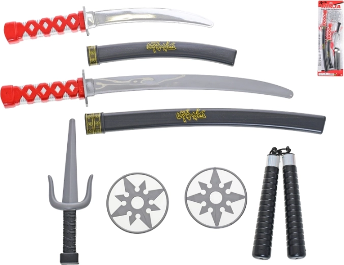 Ninja-Kämpfer-Set – actionreiches Kinderset mit Samurai-Schwertern und Zubehör