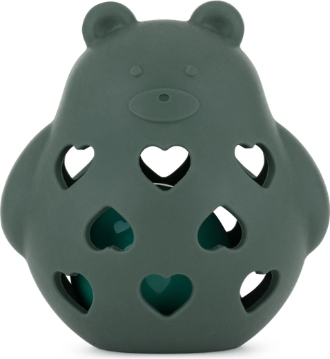 Silikonspielzeug mit Rassel Bear Basil, Misty Green