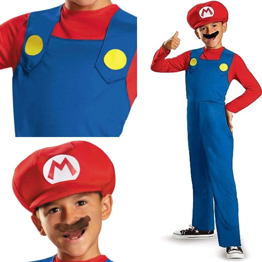 Kinderkostüm Super Mario für Kinder von 4–6 Jahren