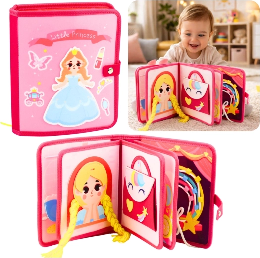 Sensorisches Stoffbuch Kleine Prinzessin – rosa