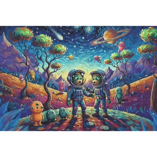 Weltraummotiv voller Fantasie