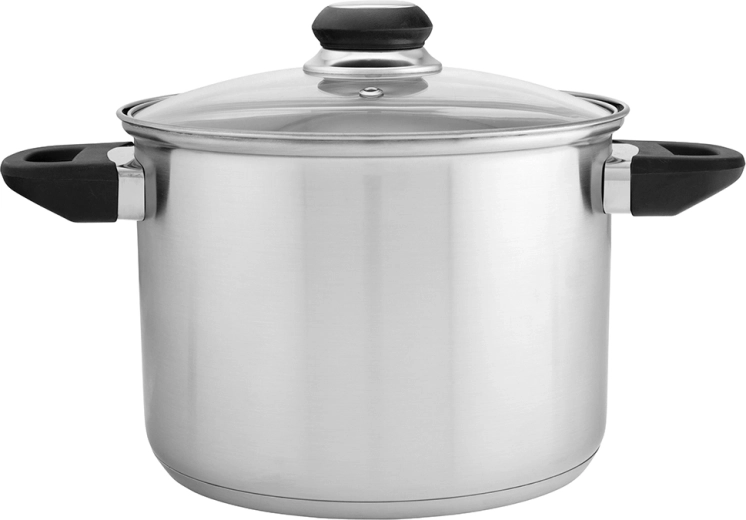 Emilio hoher Edelstahl-Topf 4,3 l mit Glasdeckel (20 cm)