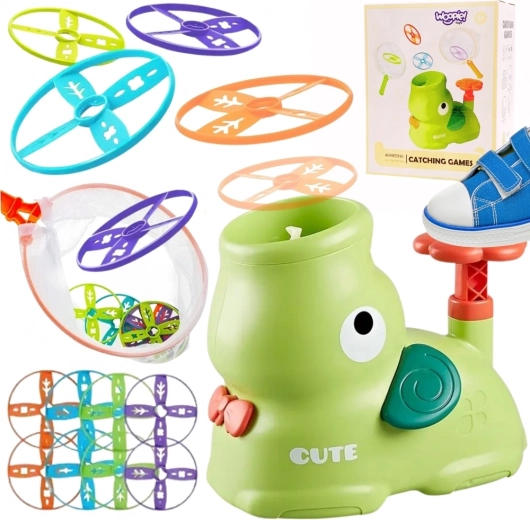 WOOPIE Geschicklichkeitsspiel Fang das Frisbee – Diskwerfer