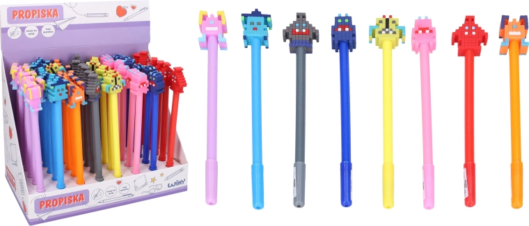 Stift mit Deko „Monster“, blaue Mine