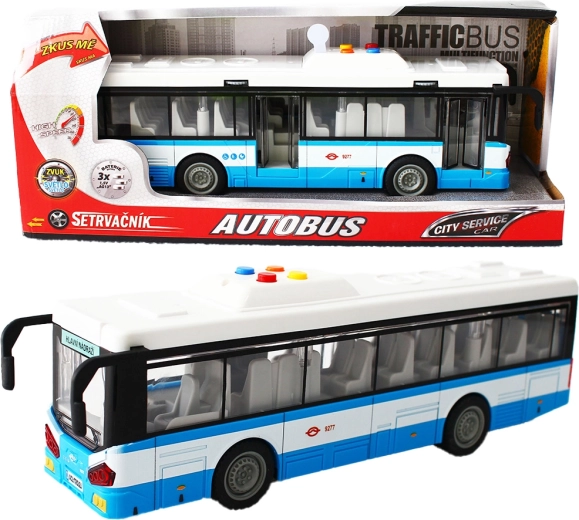 Stadtbus mit Schwungrad mit Licht und Sound – blau