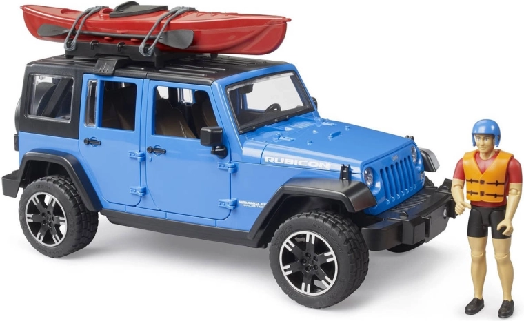 Bruder Jeep Wrangler Rubicon mit Kajak und Figur im Maßstab 1:16