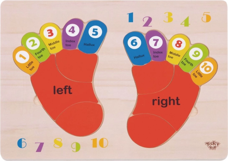 TOOKY TOY Lernpuzzle aus Holz - Zahlen und Farben lernen
