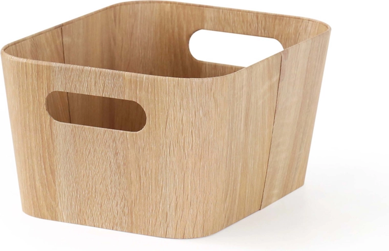 Aufbewahrungskorb in Holzdekor 23 × 30,5 × 15,2 cm