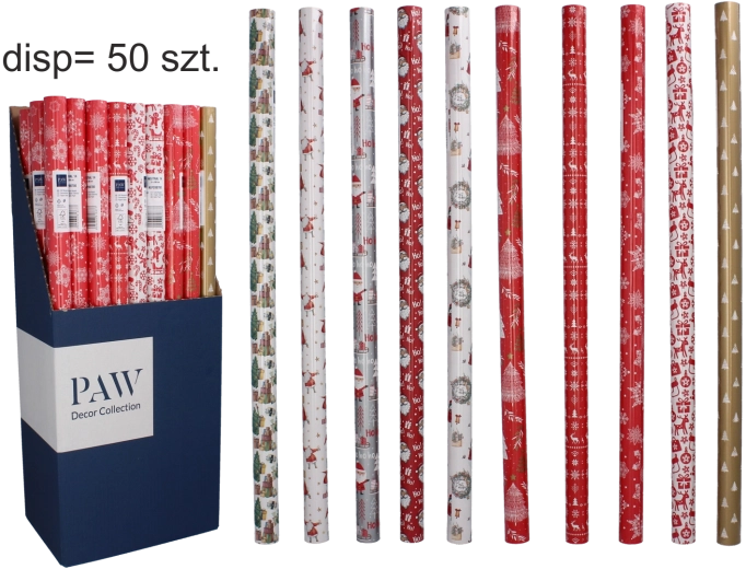 Dekoratives Weihnachts-Geschenkpapier 200 × 70 cm, Motivmix