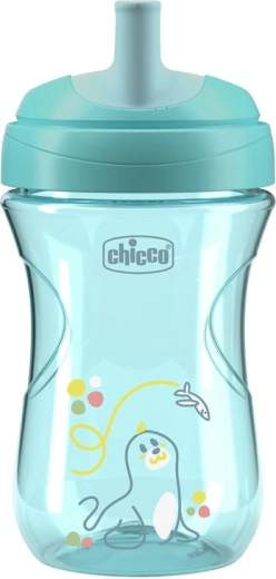 Chicco Advanced Becher mit Strohhalm-Trinkaufsatz, teal, 266 ml, 12m+