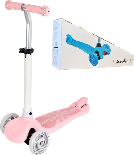 Kinder-Dreirad-Roller mit leuchtendem Rad – rosa