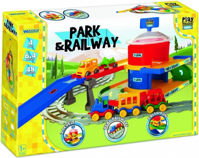 Park & Railway Gleisanlage mit Bahnhof und Parkhaus für Kinder