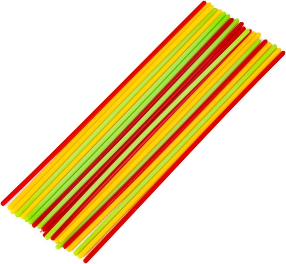 Bunte Stäbchen in drei Farben