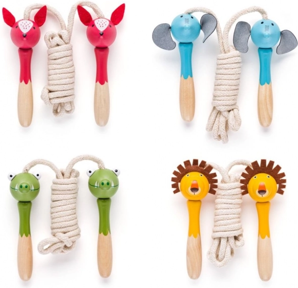 Springseile für Kinder mit Tiergriffe aus Holz