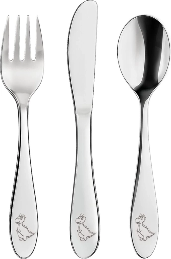 Kinderbesteck aus Edelstahl Dino – 3-teiliges Set