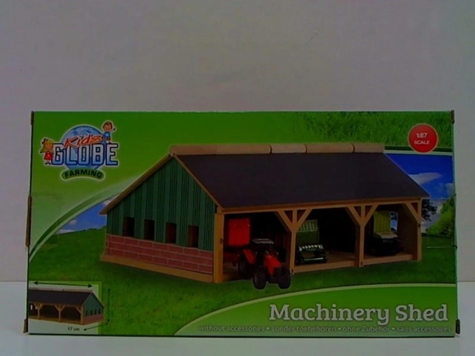 Holzgarage für drei Traktoren 1:87