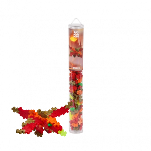 Plus-Plus Drache – kreative Konstruktionsspielsteine 100 Stk. in Röhre