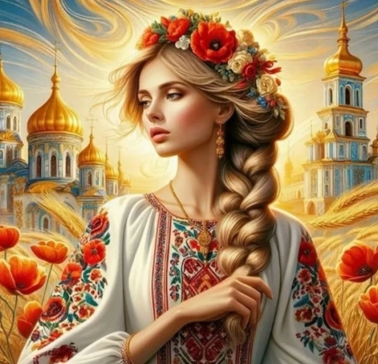 Diamantmalerei – Slawische Frau aus der Ukraine 30 × 40 cm
