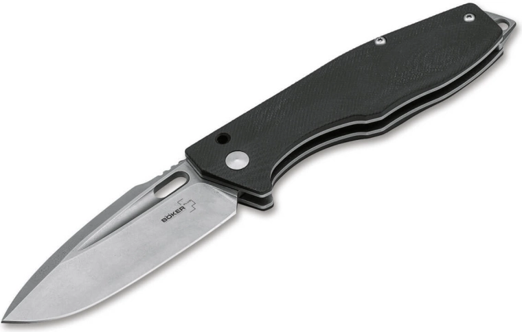 Taschenmesser Böker Plus Caracal Folder 42, 8,7 cm, Stonewash, schwarzes G10