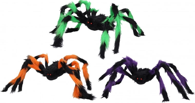 Farbige Spinne für Halloween 75 cm