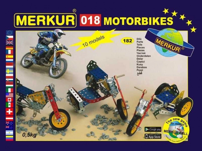 Merkur Motorräder – Metallbaukasten 174 Teile, bis zu 10 Modelle
