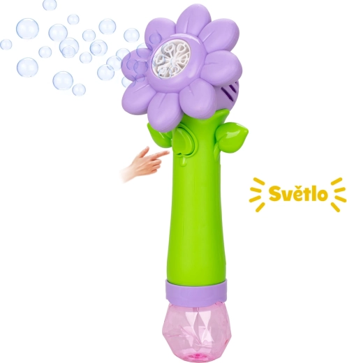 Sun Fun Seifenblasenmaschine in Blumenform mit LED-Beleuchtung