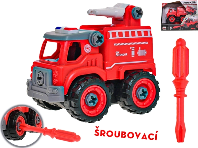 Schraubbares Feuerwehrauto 12 cm mit Wasserkanone