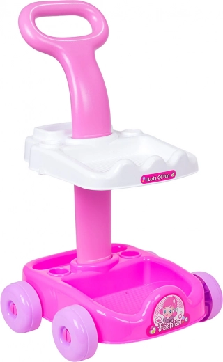 Stabiler Wagen mit Rollen und Stauraum