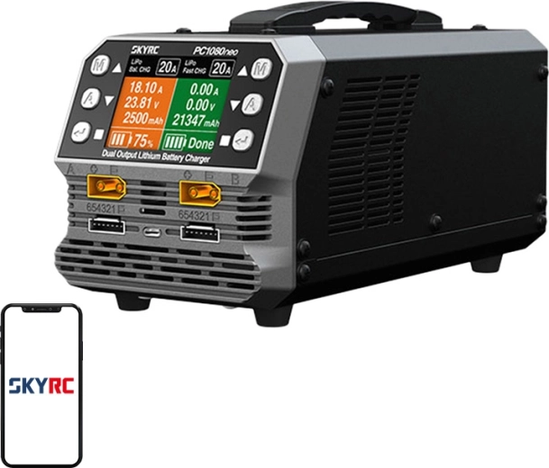 Zweikanal-Ladegerät für Lithium-Akkus SKYRC PC1080neo 1080 W