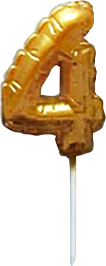 Tortenkerze Zahl 4 gold zum Einstecken 6 cm