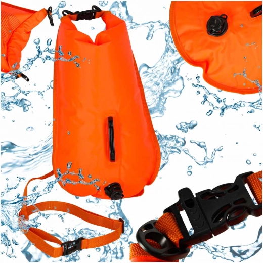 Wasserschwimmboje 28L mit Sicherheitstasche und Pfeife