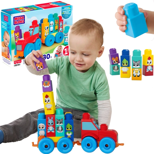 Fisher-Price Mega Bloks Traktor mit Tieren zum Bauen und Zusammenstecken